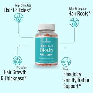 Biotin 10,000mcg Gummies For Hair Growth