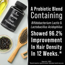 Probiotics for Hair Growth + Biotin 10000mcg - High Strength Hair Vitamins for Women and Men with Lactobacillus Reuteri & Clinically Studied Probiotic Strains - Supports Thicker, Fuller Scalp - Vegan