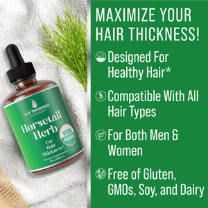 USDA Organic Horsetail Herb Liquid Drops for Hair Growth