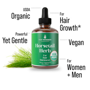 USDA Organic Horsetail Herb Liquid Drops for Hair Growth
