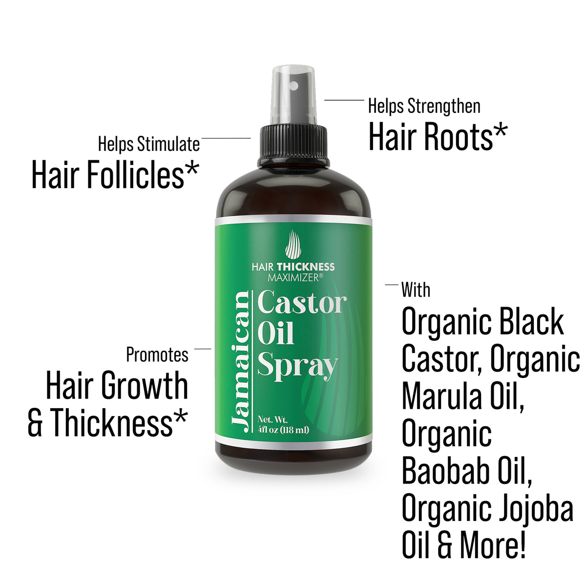 Jamaican Black Castor Oil Spray Hair Thickness Maximizer